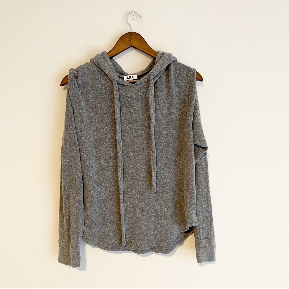 LNA Hooded Pullover Sweater - Gray